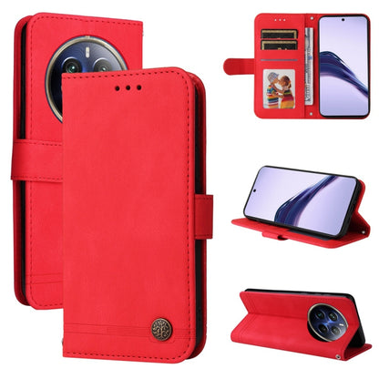 For Realme 13 Pro / 13 Pro+ / 12 Pro Skin Feel Life Tree Metal Button Leather Phone Case(Red) - Realme Cases by buy2fix | Online Shopping UK | buy2fix