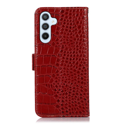 For Samsung Galaxy S24 Crocodile Top Layer Cowhide Leather Phone Case(Red) - Galaxy Phone Cases by buy2fix | Online Shopping UK | buy2fix