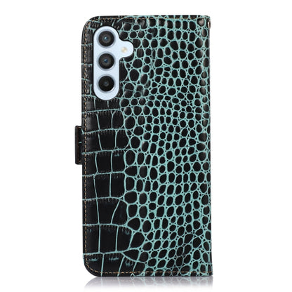 For Samsung Galaxy S24 Crocodile Top Layer Cowhide Leather Phone Case(Green) - Galaxy Phone Cases by buy2fix | Online Shopping UK | buy2fix