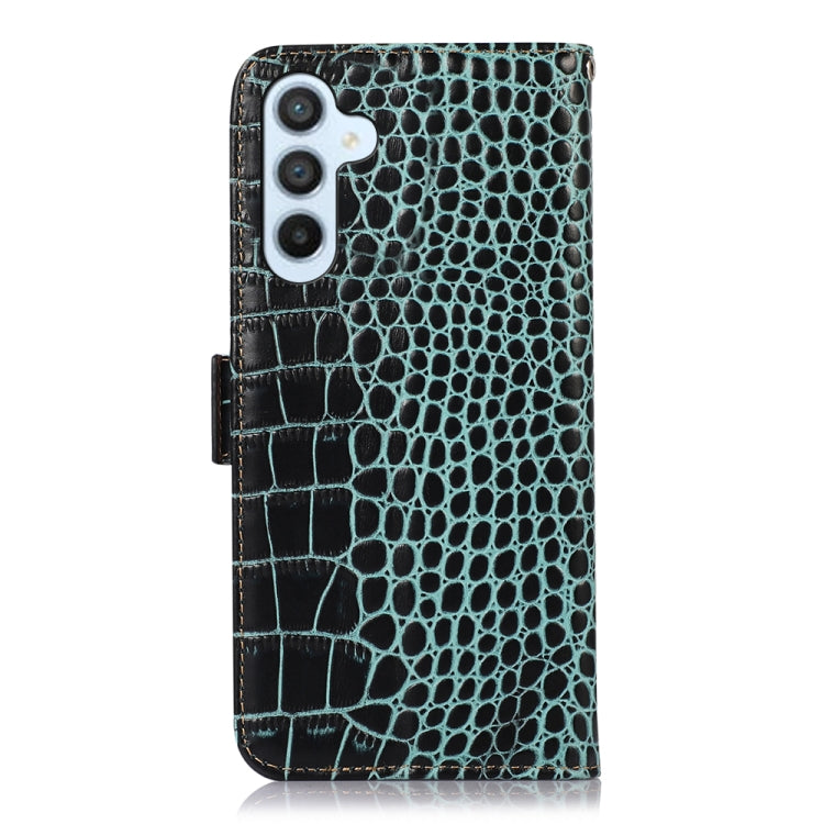 For Samsung Galaxy S24+ Crocodile Top Layer Cowhide Leather Phone Case(Green) - Galaxy Phone Cases by buy2fix | Online Shopping UK | buy2fix