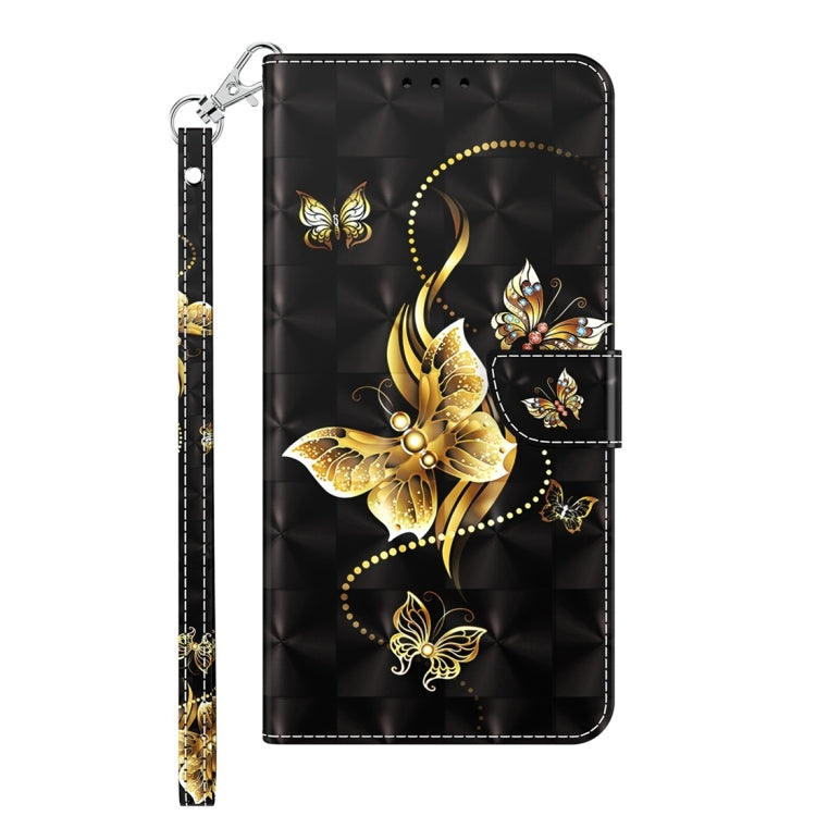 For Xiaomi Redmi Note  12 Pro+ 5G Global 3D Painted Pattern Leather Phone Case(Golden Butterfly) - Xiaomi Cases by buy2fix | Online Shopping UK | buy2fix