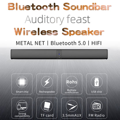 BS-36 20W Multi-Function 3D Stereo Surround Bluetooth Speaker Subwoofer Soundbar(Black) - Desktop Speaker by buy2fix | Online Shopping UK | buy2fix