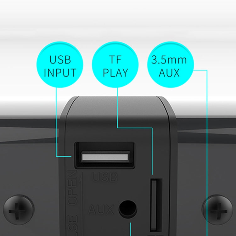 BS-36 20W Multi-Function 3D Stereo Surround Bluetooth Speaker Subwoofer Soundbar(Black) - Desktop Speaker by buy2fix | Online Shopping UK | buy2fix