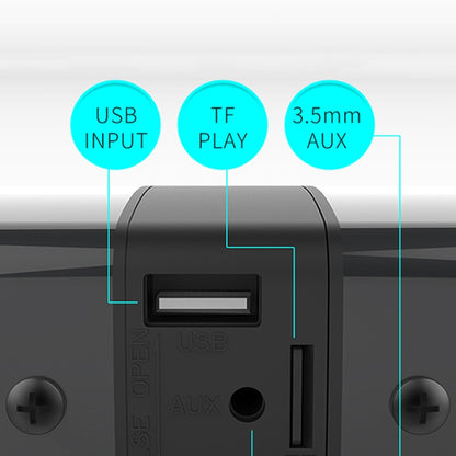 BS-36 20W Multi-Function 3D Stereo Surround Bluetooth Speaker Subwoofer Soundbar(Black) - Desktop Speaker by buy2fix | Online Shopping UK | buy2fix