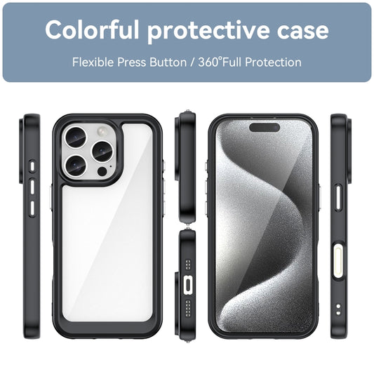For iPhone 16 Pro Colorful Series Acrylic + TPU Phone Case(Black) by buy2fix