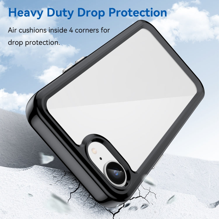 For iPhone 16e Colorful Series Acrylic + TPU Phone Case(Black) by buy2fix