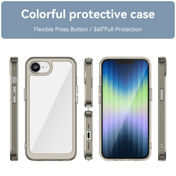 For iPhone 16e Colorful Series Acrylic + TPU Phone Case(Transparent Grey) by buy2fix