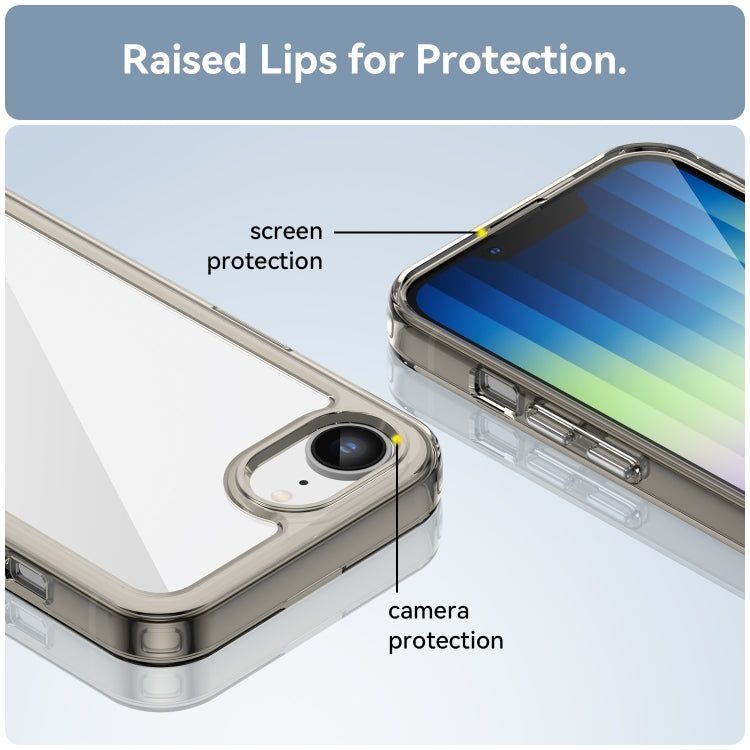 For iPhone 16e Colorful Series Acrylic + TPU Phone Case(Transparent Grey) by buy2fix