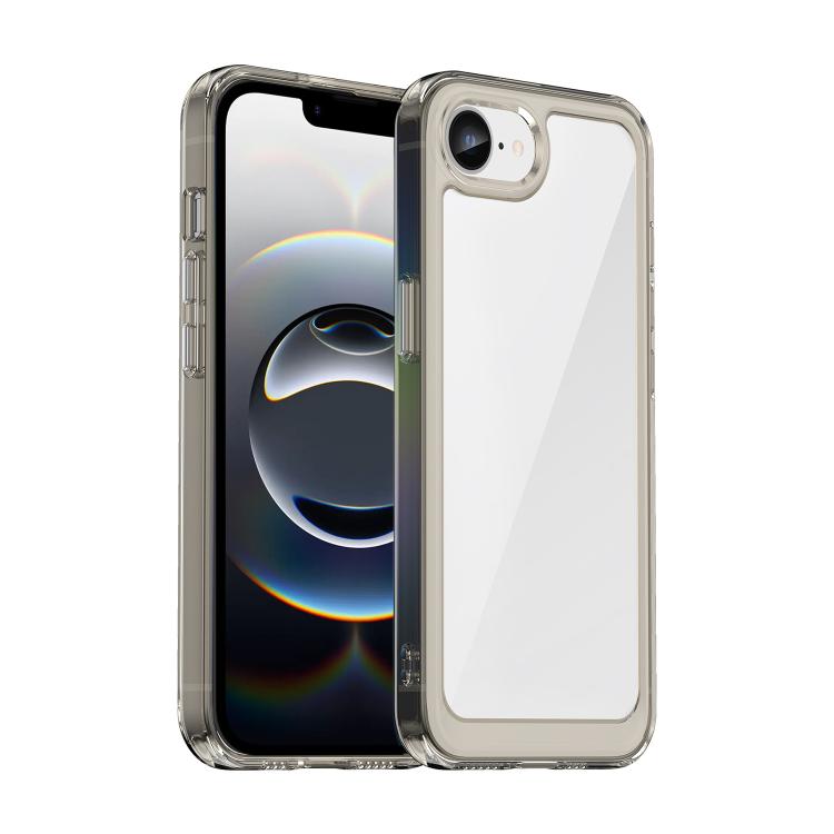 For iPhone 16e Colorful Series Acrylic + TPU Phone Case(Transparent Grey) by buy2fix