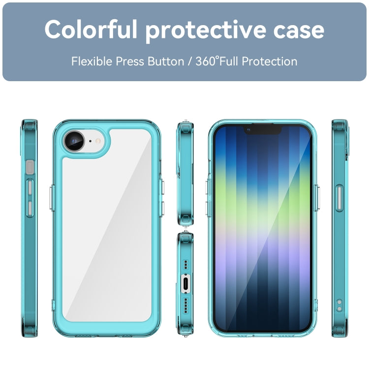 For iPhone 16e Colorful Series Acrylic + TPU Phone Case(Transparent Blue) by buy2fix