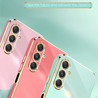 For Samsung Galaxy M34 5G XINLI Straight Edge 6D Electroplate TPU Phone Case(Pink) - Galaxy Phone Cases by XINLI | Online Shopping UK | buy2fix