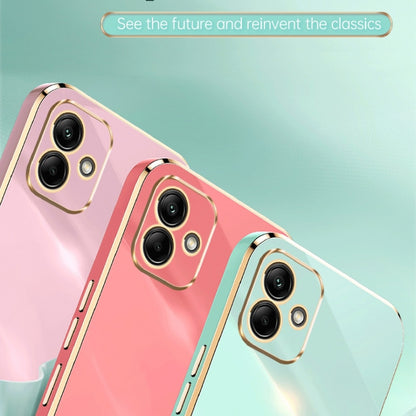 For Samsung Galaxy A05 XINLI Straight Edge 6D Electroplate TPU Phone Case(Pink) - Galaxy Phone Cases by XINLI | Online Shopping UK | buy2fix