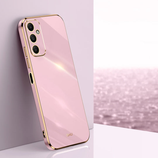 For Samsung Galaxy A05s XINLI Straight Edge 6D Electroplate TPU Phone Case(Cherry Purple)