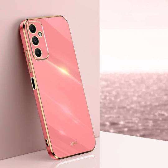 For Samsung Galaxy A05s XINLI Straight Edge 6D Electroplate TPU Phone Case(Hawthorn Red)