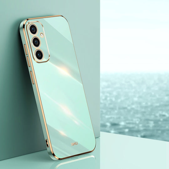 For Samsung Galaxy A35 5G XINLI Straight Edge 6D Electroplate TPU Phone Case(Mint Green)