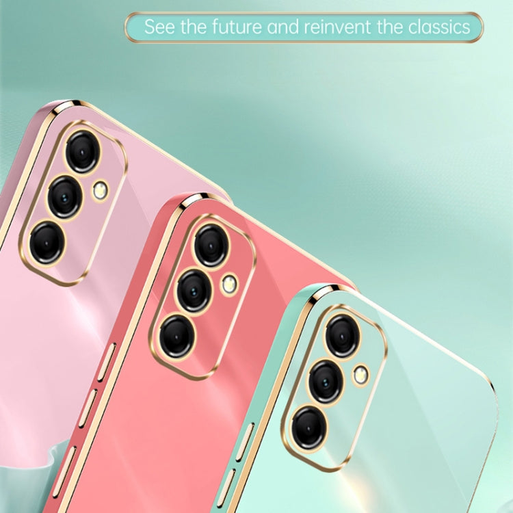 For Samsung Galaxy A55 XINLI Straight Edge 6D Electroplate TPU Phone Case(Cherry Purple) by XINLI
