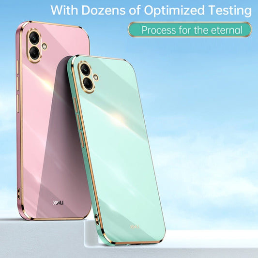 For Samsung Galaxy A04e 4G XINLI Straight Edge 6D Electroplate TPU Phone Case(Pink) by XINLI