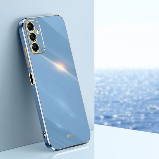 For Samsung Galaxy A15 XINLI Straight Edge 6D Electroplate TPU Phone Case(Celestial Blue)