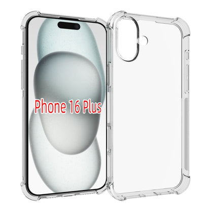 For iPhone 16 Plus Shockproof Non-slip Thickening TPU Phone Case(Transparent) - iPhone 16 Plus Cases by buy2fix | Online Shopping UK | buy2fix