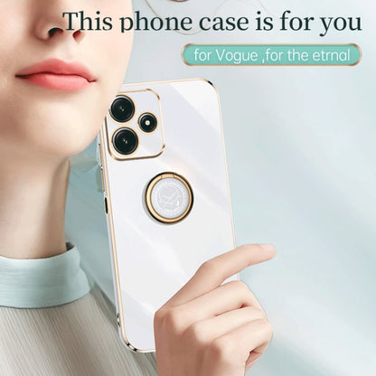 For Xiaomi Redmi Note 12R XINLI Straight Edge 6D Electroplate TPU Phone Case with Ring Holder(Celestial Blue) - Xiaomi Cases by XINLI | Online Shopping UK | buy2fix