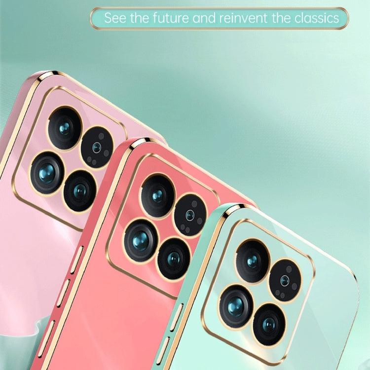 For Xiaomi 14 Pro XINLI Straight Edge 6D Electroplate TPU Phone Case with Ring Holder(Black) by XINLI