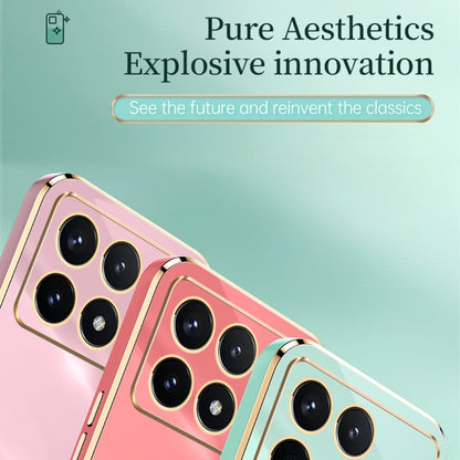 For Xiaomi Redmi K70E XINLI Straight Edge 6D Electroplate TPU Phone Case with Ring Holder(Pink) - K70E Cases by XINLI | Online Shopping UK | buy2fix