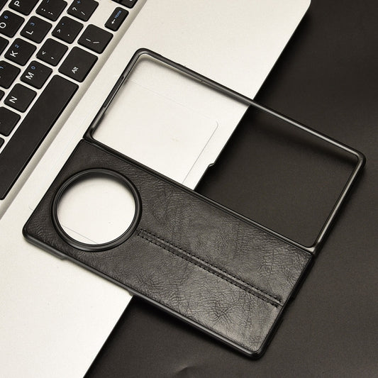 For vivo X Fold3 Pro Cow Pattern Sewing Back Cover Phone Case(Black) by buy2fix