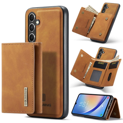 For Samsung Galaxy A34 5G DG.MING M1 Series 3-Fold Multi Card Wallet + Magnetic Phone Case(Brown) - Galaxy Phone Cases by DG.MING | Online Shopping UK | buy2fix