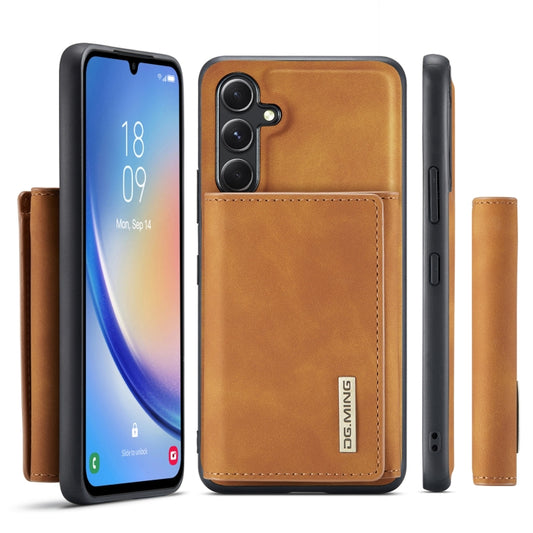 For Samsung Galaxy A34 5G DG.MING M1 Series 3-Fold Multi Card Wallet + Magnetic Phone Case(Brown) by DG.MING