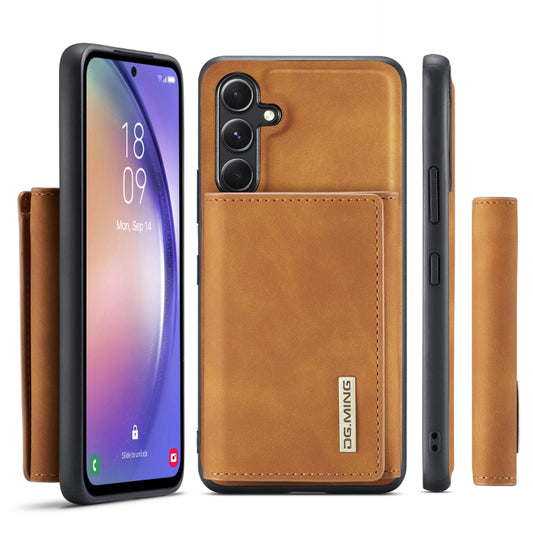 For Samsung Galaxy A54 5G DG.MING M1 Series 3-Fold Multi Card Wallet + Magnetic Phone Case(Brown) by DG.MING