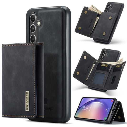 For Samsung Galaxy A54 5G DG.MING M1 Series 3-Fold Multi Card Wallet + Magnetic Phone Case(Black) - Galaxy Phone Cases by DG.MING | Online Shopping UK | buy2fix