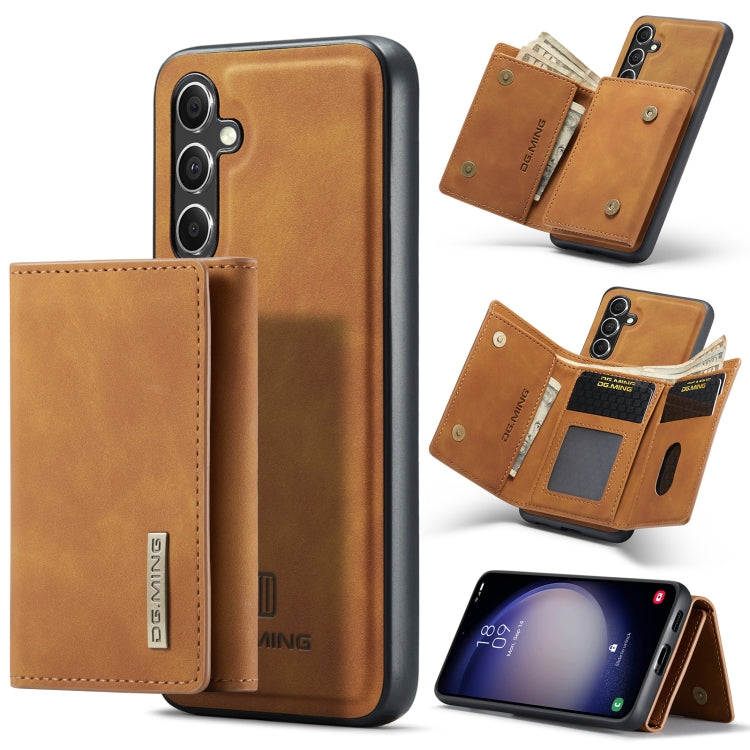 For Samsung Galaxy S23 FE 5G DG.MING M1 Series 3-Fold Multi Card Wallet + Magnetic Phone Case(Brown) - Galaxy S23 FE 5G Cases by DG.MING | Online Shopping UK | buy2fix