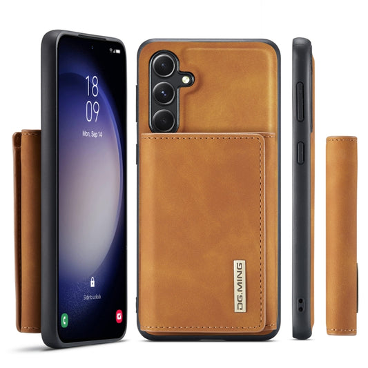 For Samsung Galaxy S23 FE 5G DG.MING M1 Series 3-Fold Multi Card Wallet + Magnetic Phone Case(Brown) by DG.MING