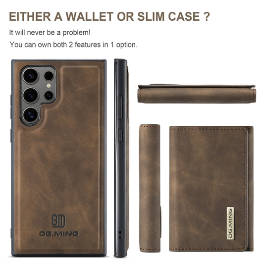 For Samsung Galaxy S24 Ultra 5G DG.MING M1 Series 3-Fold Multi Card Wallet + Magnetic Phone Case(Coffee) by DG.MING