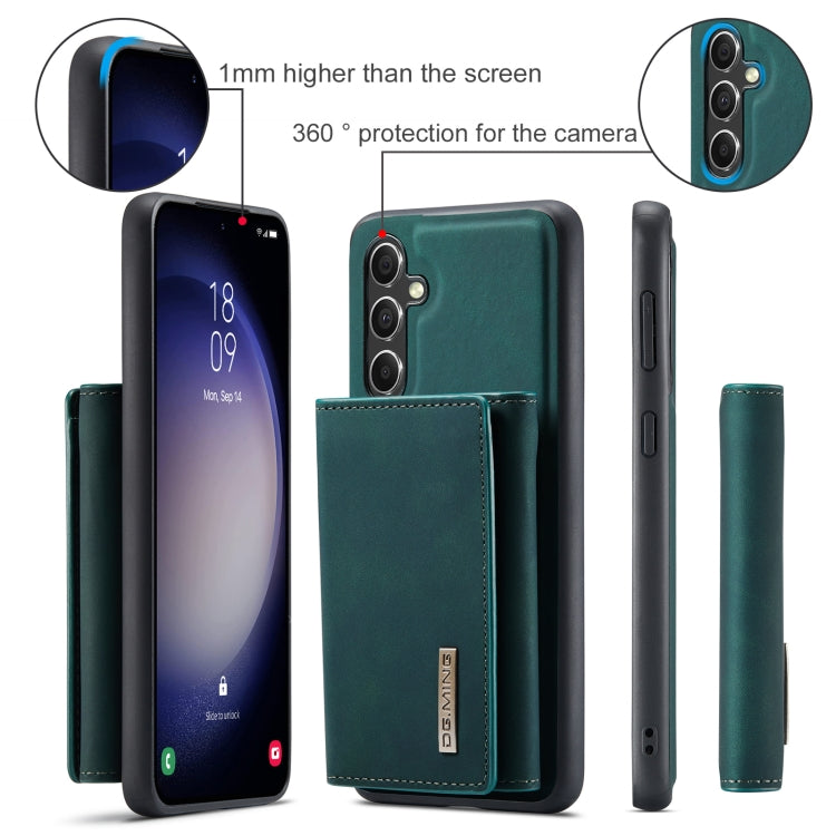 For Samsung Galaxy A55 5G DG.MING M1 Series 3-Fold Multi Card Wallet + Magnetic Phone Case(Green) by DG.MING