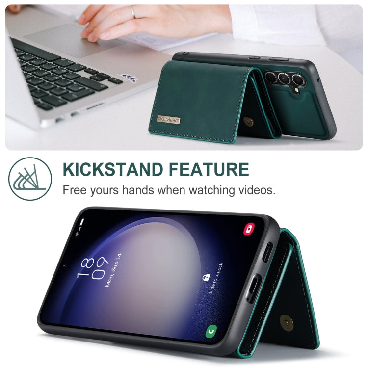For Samsung Galaxy A55 5G DG.MING M1 Series 3-Fold Multi Card Wallet + Magnetic Phone Case(Green) by DG.MING