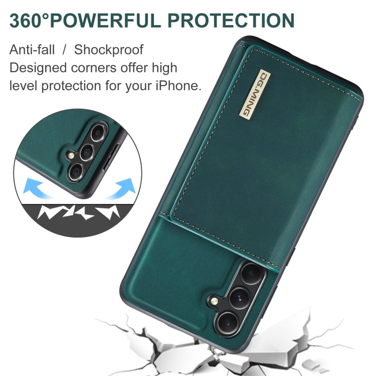 For Samsung Galaxy A55 5G DG.MING M1 Series 3-Fold Multi Card Wallet + Magnetic Phone Case(Green) by DG.MING