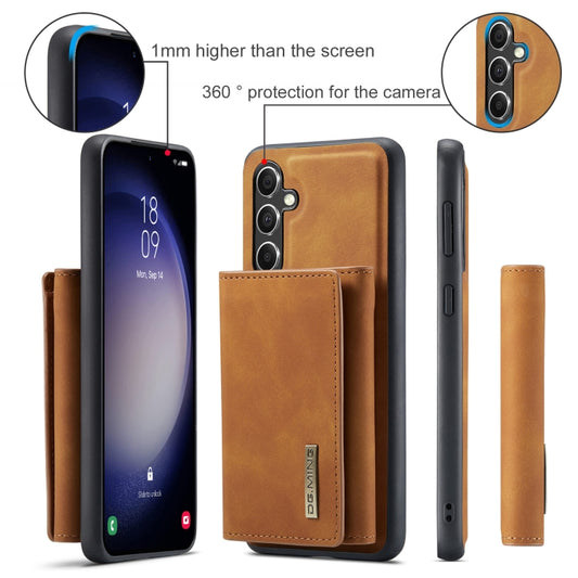 For Samsung Galaxy A55 5G DG.MING M1 Series 3-Fold Multi Card Wallet + Magnetic Phone Case(Brown) by DG.MING