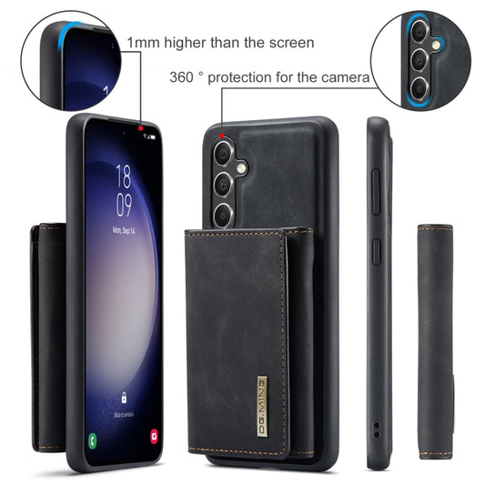 For Samsung Galaxy A55 5G DG.MING M1 Series 3-Fold Multi Card Wallet + Magnetic Phone Case(Black) by DG.MING