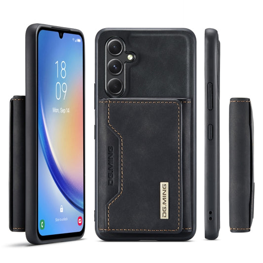 For Samsung Galaxy A34 5G DG.MING M2 Series 3-Fold Multi Card Bag + Magnetic Phone Case(Black) by DG.MING