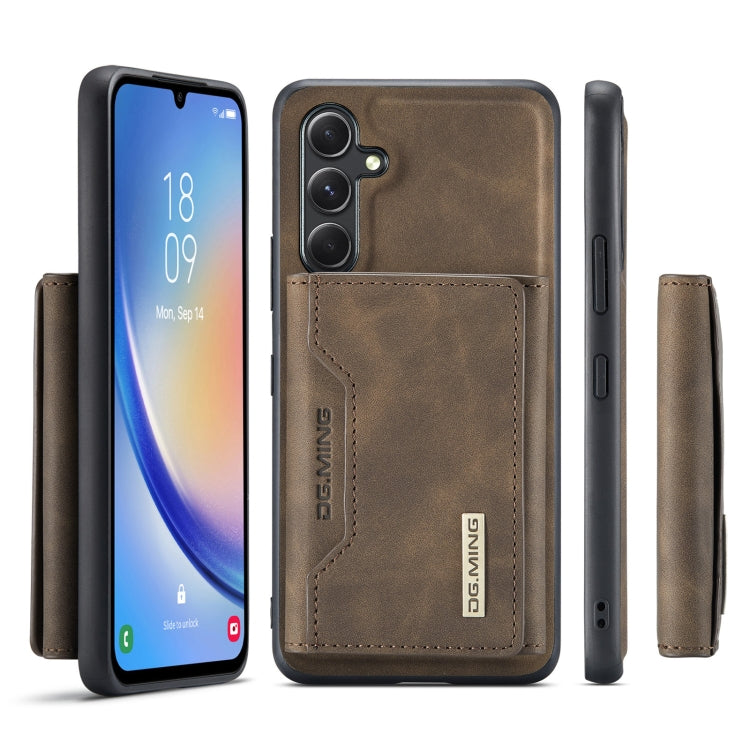 For Samsung Galaxy A34 5G DG.MING M2 Series 3-Fold Multi Card Bag + Magnetic Phone Case(Coffee) - Galaxy Phone Cases by DG.MING | Online Shopping UK | buy2fix