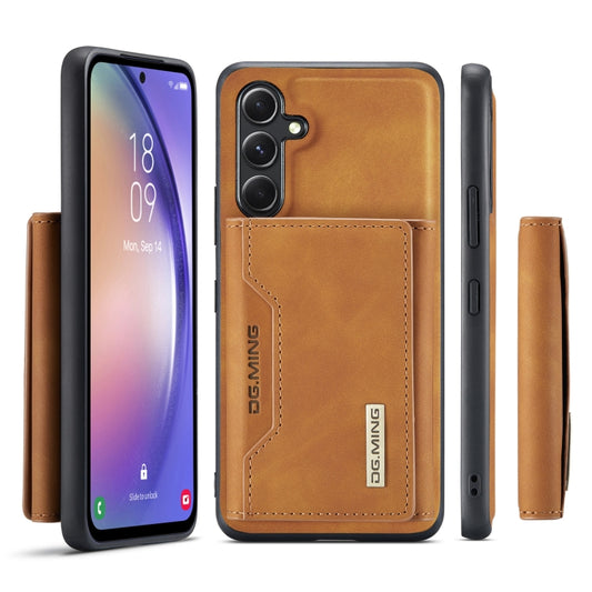 For Samsung Galaxy A54 5G DG.MING M2 Series 3-Fold Multi Card Bag + Magnetic Phone Case(Brown) by DG.MING