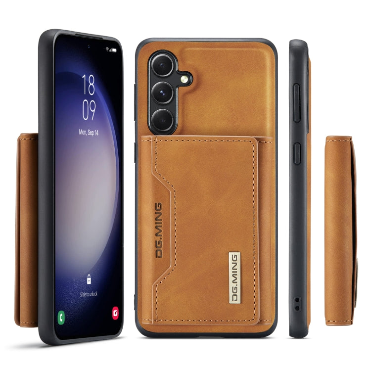 For Samsung Galaxy S23 FE 5G DG.MING M2 Series 3-Fold Multi Card Bag + Magnetic Phone Case(Brown) by DG.MING