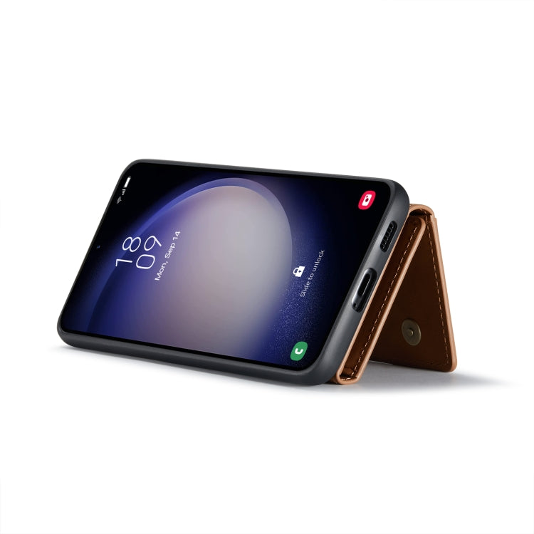 For Samsung Galaxy S23 FE 5G DG.MING M2 Series 3-Fold Multi Card Bag + Magnetic Phone Case(Brown) by DG.MING
