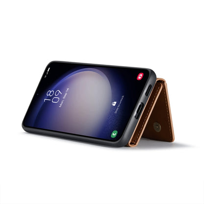 For Samsung Galaxy S23 FE 5G DG.MING M2 Series 3-Fold Multi Card Bag + Magnetic Phone Case(Brown) by DG.MING