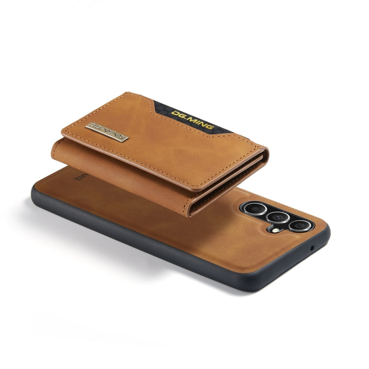 For Samsung Galaxy S23 FE 5G DG.MING M2 Series 3-Fold Multi Card Bag + Magnetic Phone Case(Brown) by DG.MING