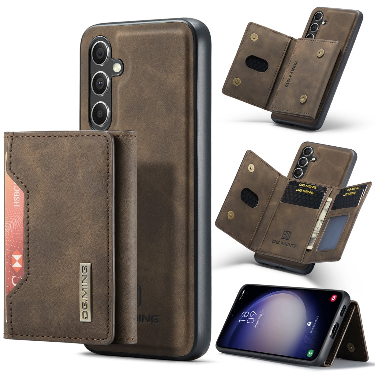 For Samsung Galaxy S23 FE 5G DG.MING M2 Series 3-Fold Multi Card Bag + Magnetic Phone Case(Coffee) by DG.MING