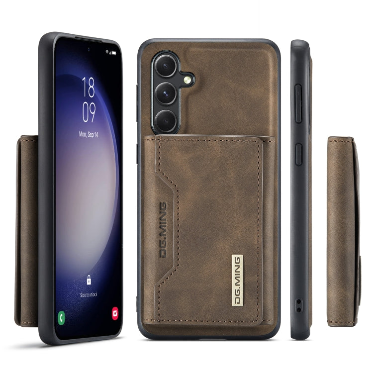 For Samsung Galaxy S23 FE 5G DG.MING M2 Series 3-Fold Multi Card Bag + Magnetic Phone Case(Coffee) by DG.MING