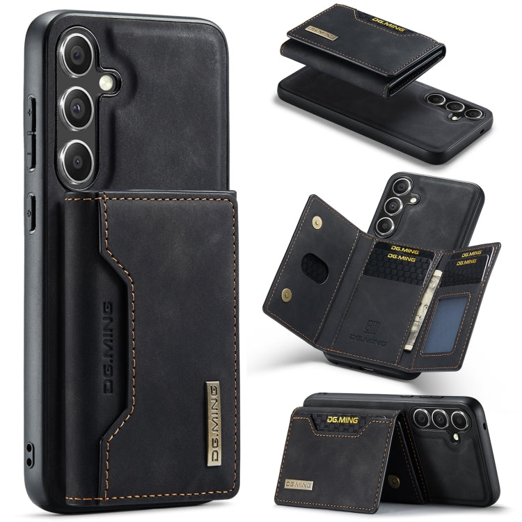 For Samsung Galaxy S24 5G DG.MING M2 Series 3-Fold Multi Card Bag + Magnetic Phone Case(Black) - Galaxy S24 5G Cases by DG.MING | Online Shopping UK | buy2fix