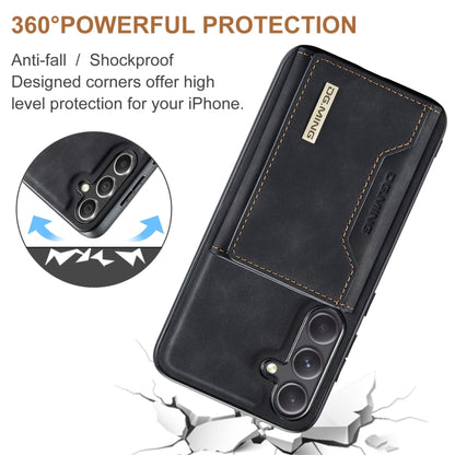 For Samsung Galaxy S24 5G DG.MING M2 Series 3-Fold Multi Card Bag + Magnetic Phone Case(Black) - Galaxy S24 5G Cases by DG.MING | Online Shopping UK | buy2fix